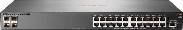 Main image of HPE Aruba 2930F 24G 4SFP - Switch - L3 - Managed - 24 x 10/100/1000 + 4 x Gigabit SFP (uplink) - rack-mountable