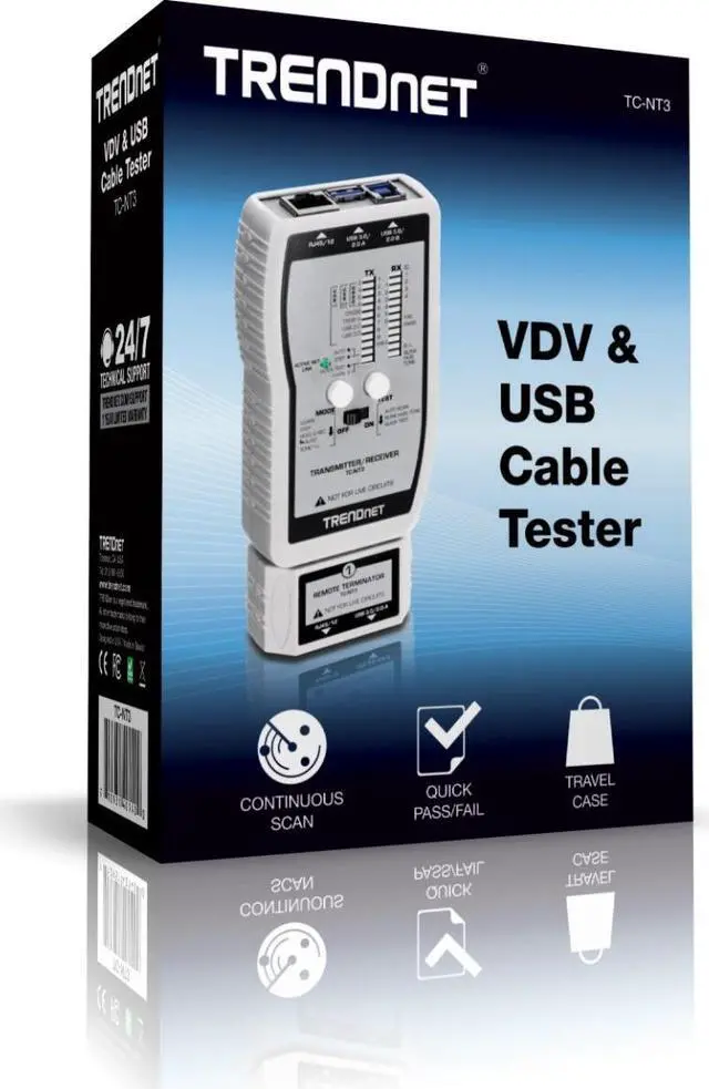Alt view image 9 of 17 - TRENDnet VDV and USB Cable Tester, TC-NT3
