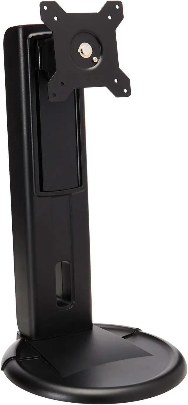 Alt view image 2 of 7 - Amer Mounts Height Adjustable Monitor Stand. Supports 24" monitors weighing up to 17.5 lbs. Industry Standard Mounting Pattern 75x75 / 100x100