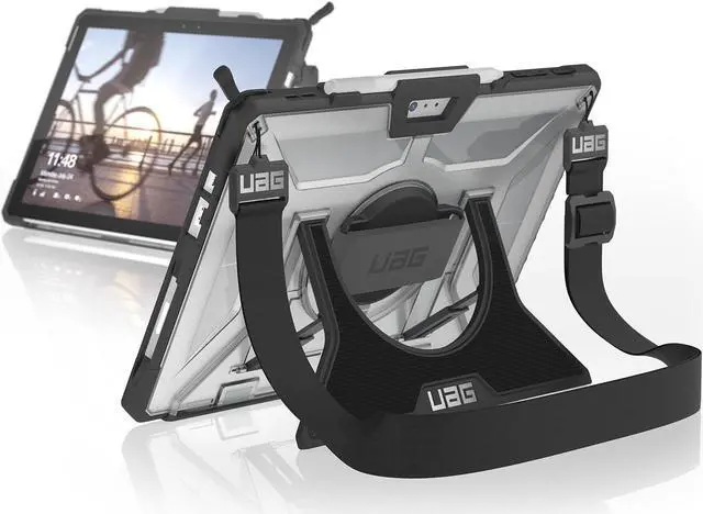 Alt view image 11 of 20 - UAG Designed for Microsoft Surface Go 4 / Surface Go 3 / Surface Go 2 / Surface Go Case 10.5" Plasma w/Hand Strap & Shoulder Strap Feather-Light Rugged Military Drop Tested Cover Ice