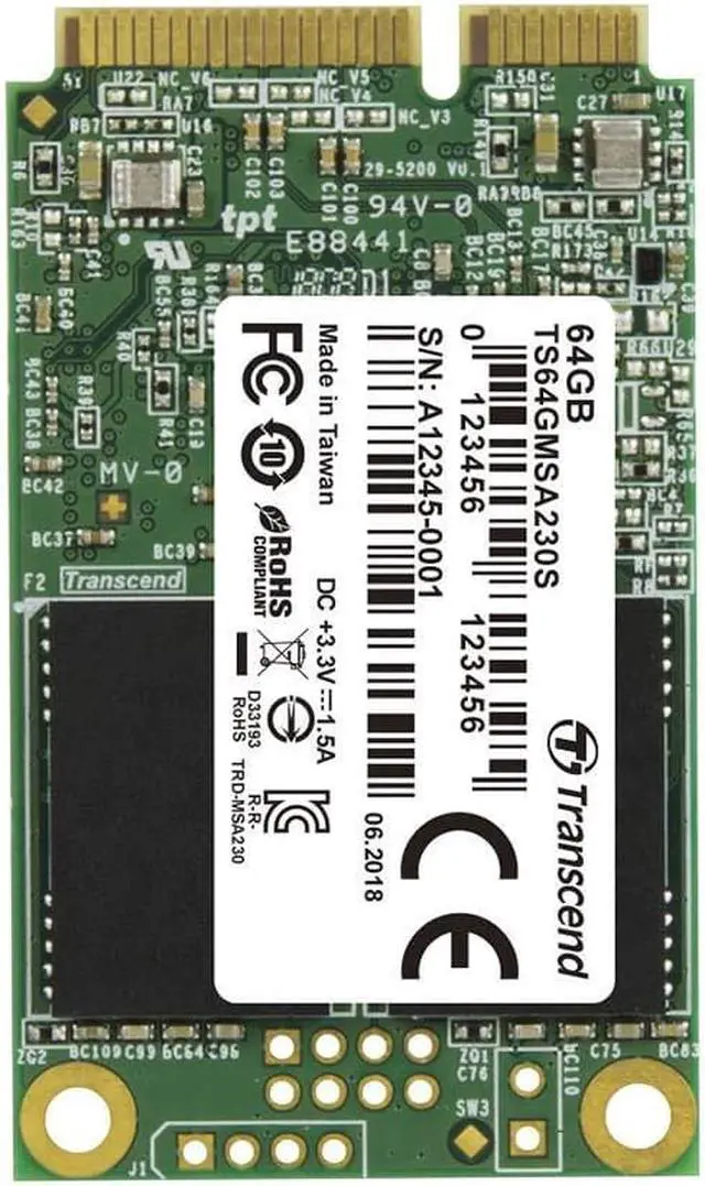 Alt view image 3 of 10 - Transcend 230S 64 GB Solid State Drive - SATA (SATA/600) - Internal - mSATA