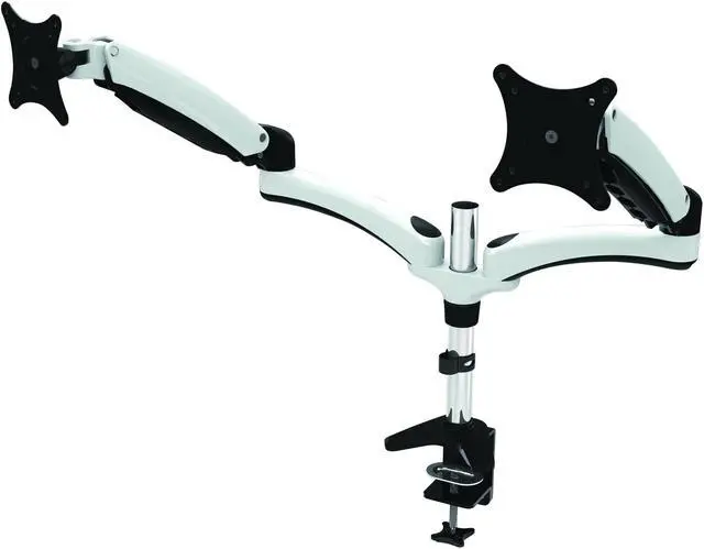 Alt view image 7 of 14 - Amer Mounts Dual Articulating Monitor Mount. Clamp Base. Supports 15 to 28" monitors.