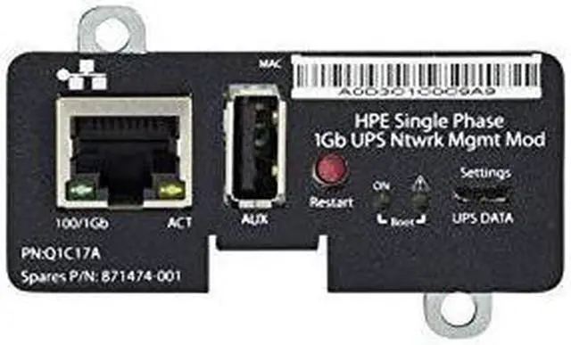 Main image of HEWLETT PACKARD ENTERPRISE HPE SINGLE PHASE 1GB UPS NTWRK MGMT MOD