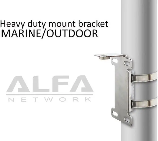 Alt view image 2 of 4 - Alfa 9 dBi AOA-2409N outdoor Wi-Fi omni-directional antenna + mount bracket kit