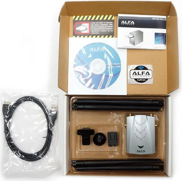 Alt view image 5 of 14 - Alfa AWUS1900 802.11ac Dual band 2.4/5 Ghz Wi-Fi USB Adapter AC1900 1900Mbps