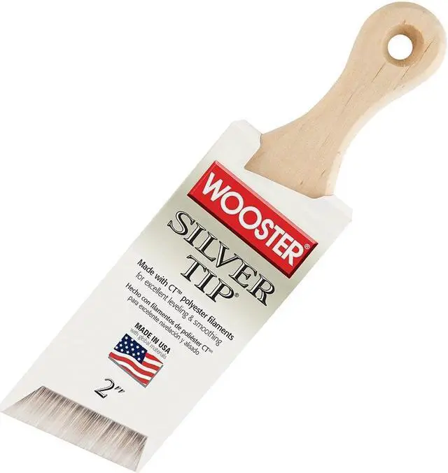Alt view image 2 of 10 - WOOSTER 5225-2 2" Short Angle Sash Soft, Silver CT Polyester Bristle, Paint