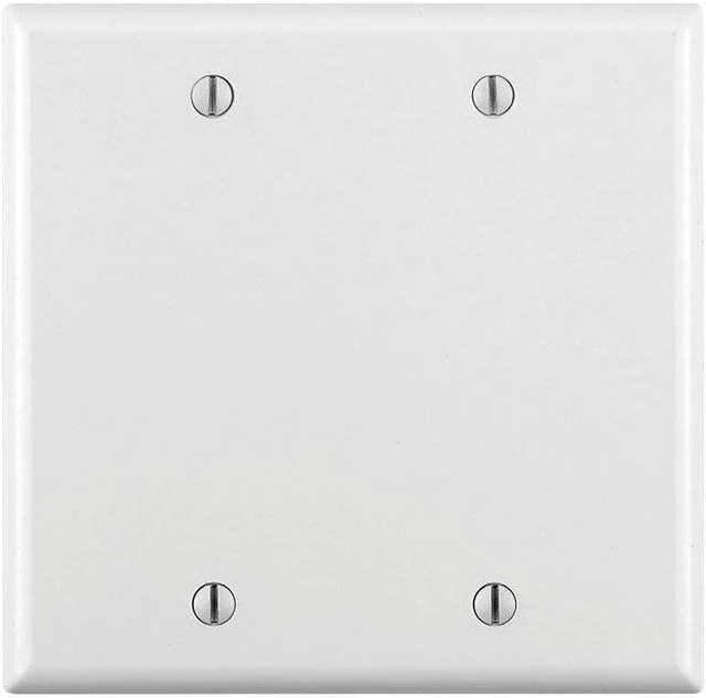 Alt view image 7 of 10 - Leviton 88025 White Two Gang Blank Wall Plate