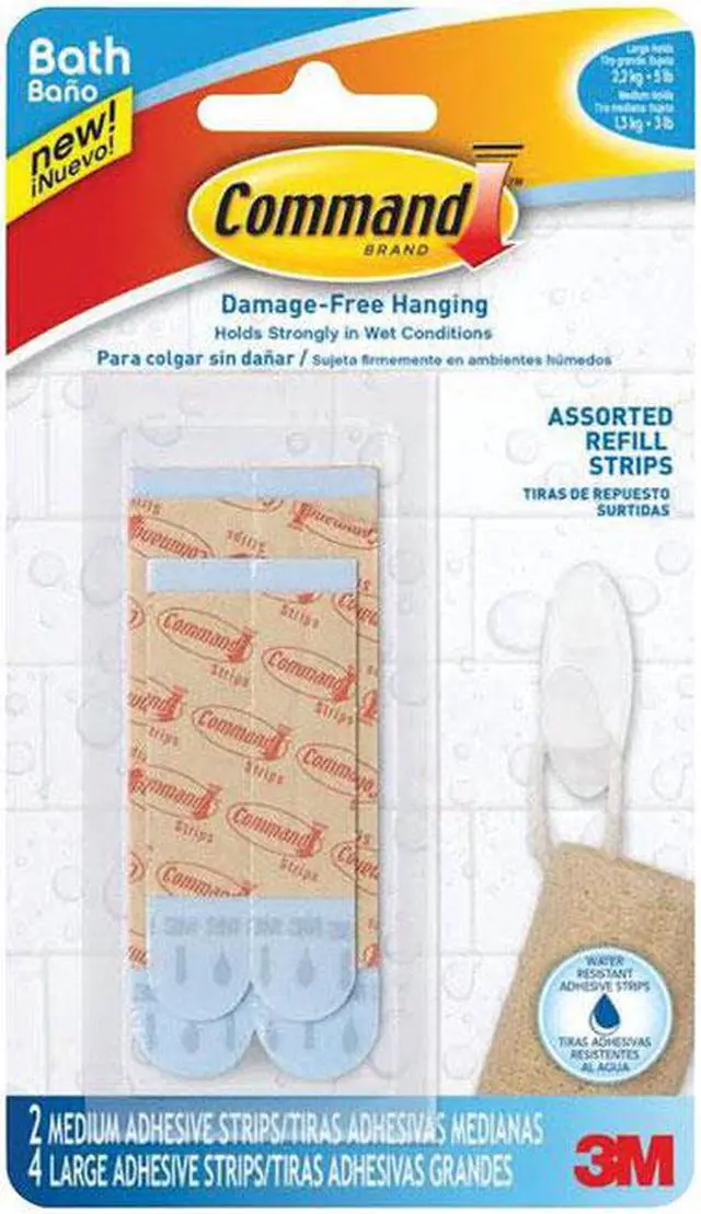 Main image of E 2 Medium And 4 Large Strips Assorted Water Resistant Refill Strips 3M