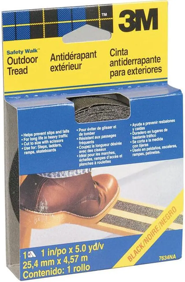 Alt view image 3 of 12 - 3m 7634NA Black 1 inch X 15 Step Ladder Safety Treads