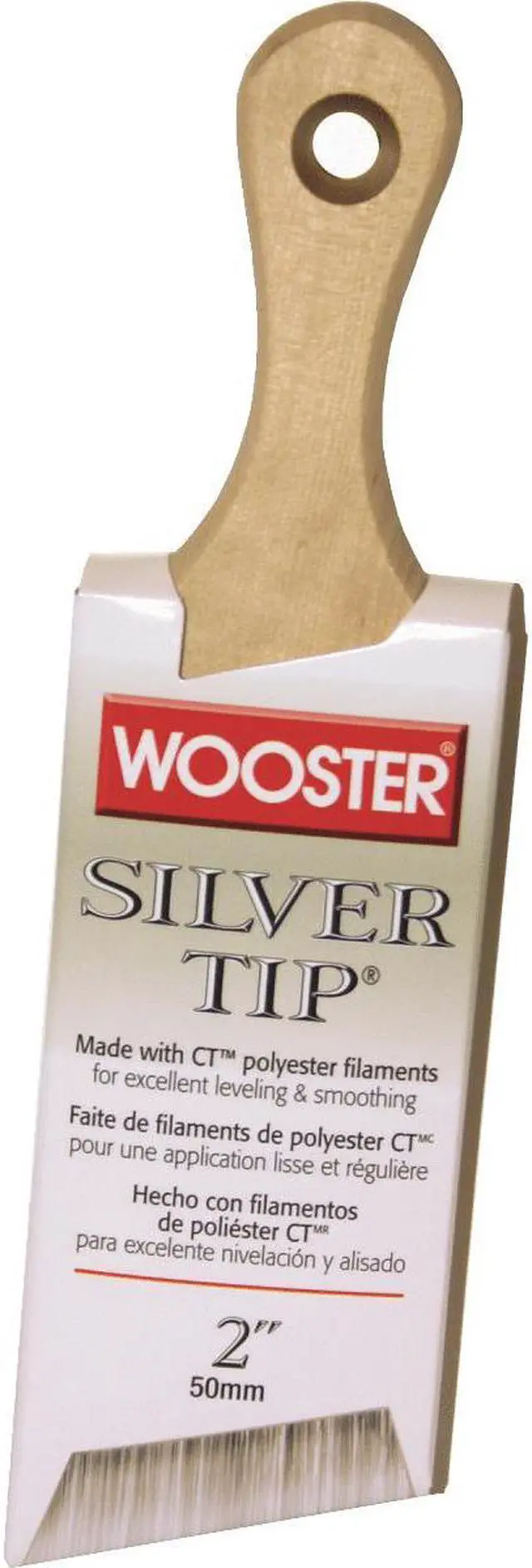 Main image of WOOSTER 5225-2 2" Short Angle Sash Soft, Silver CT Polyester Bristle, Paint