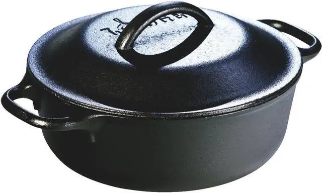 Alt view image 4 of 9 - 2Qt Serving Pot With Cover Lodge Cast Iron L2SP3 075536360805