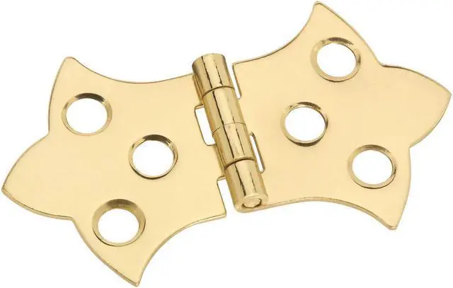 Alt view image 2 of 5 - Solid Brass 1-5/16" X 2-1/4" Decorative Hinges 2Pk NATIONAL Door Hinges N211-821