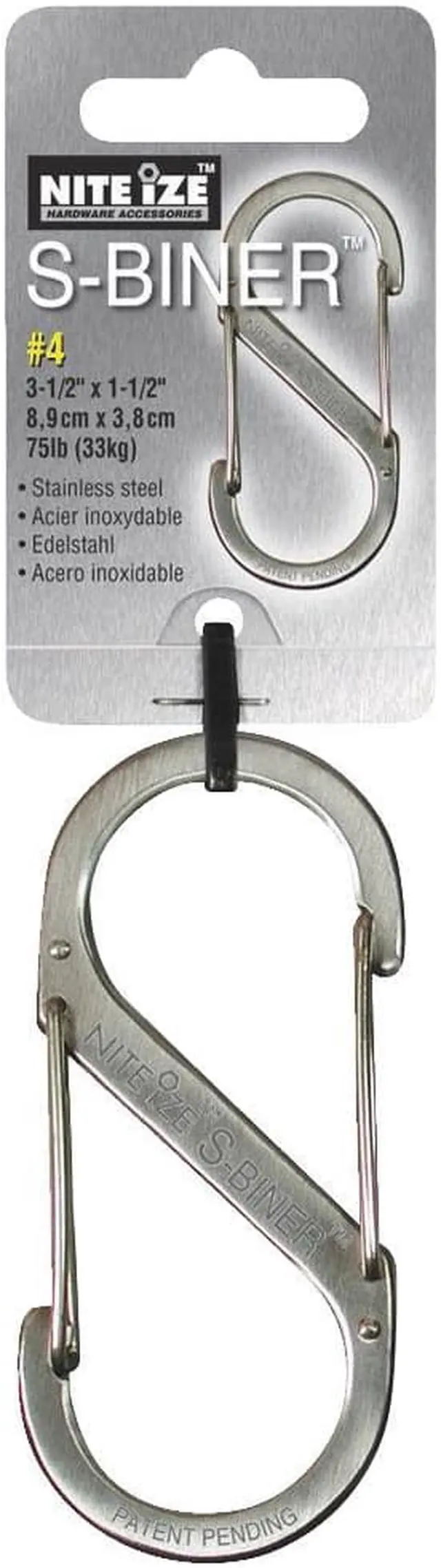 Alt view image 5 of 16 - Nite Ize SB4-03-11 Stainless S-Biner Versatile Carry Biner Size 4 Camping