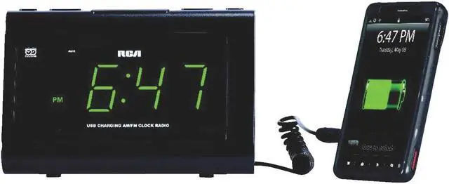 Alt view image 3 of 4 - RCA Dual Wake USB Charging Clock Radio RC142