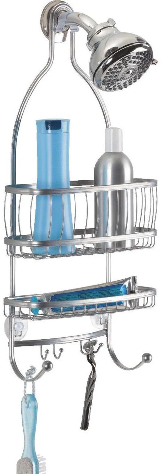 Alt view image 2 of 5 - York Lyra Bathroom Shower Caddy For Shampoo, Conditioner, Soap - Silver 61976