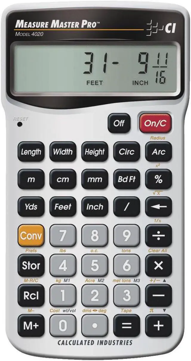 Alt view image 2 of 20 - Calculator,Construction,5.5x0.5x2.9 CALCULATED INDUSTRIES 4020