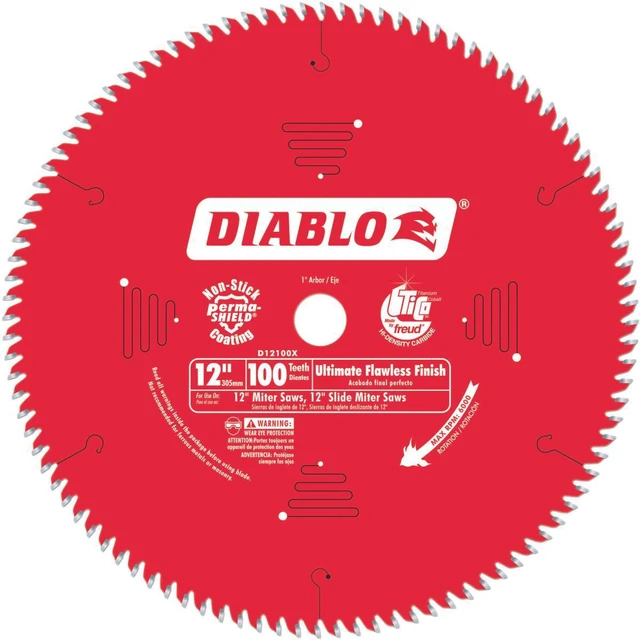 Alt view image 3 of 7 - Diablo 12 In. 100-Tooth Flawless Finish Circular Saw Blade D12100X
