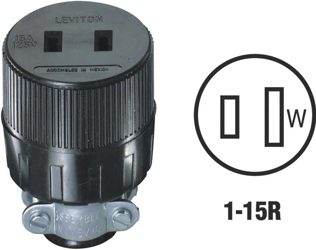 Alt view image 2 of 5 - Leviton Cord Clmp 15A Plg-Bl 1063-4491