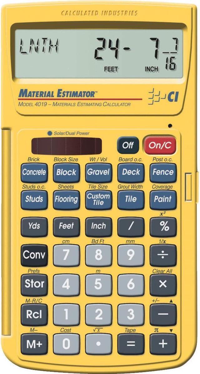 Alt view image 2 of 14 - Material Estimator CALCULATED INDUSTRIES 4019