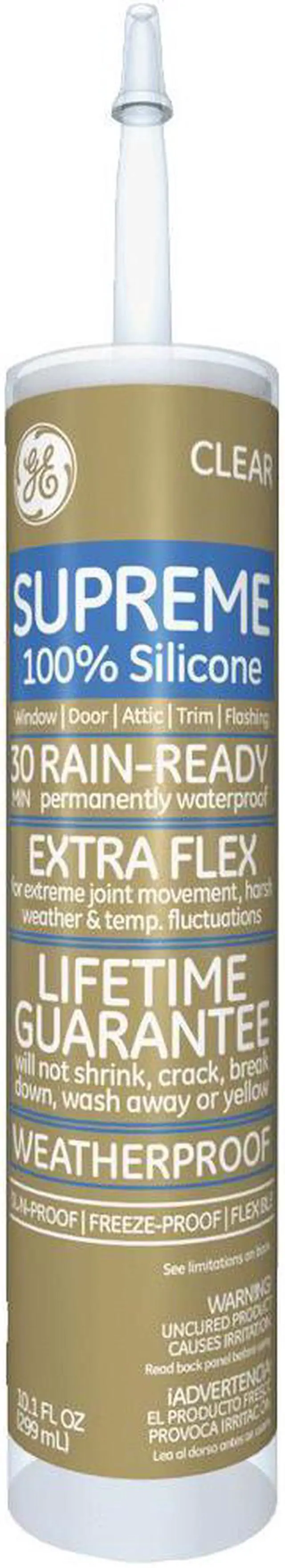 Alt view image 2 of 5 - GE 2814816 Silicone Sealant, 10 oz, Cartridge, Clear, Silicone Base, Supreme