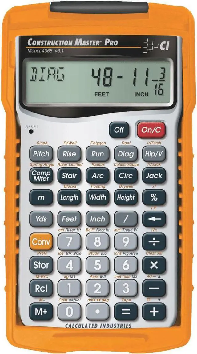 Alt view image 3 of 20 - CALCULATED INDUSTRIES 4065 Construction Calculator,Pro,5 5/8x3 In