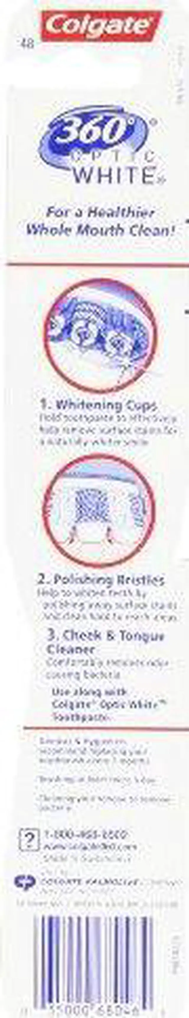 Main image of Colgate 360 Optic White Full Head Toothbrush, Medium (6 Pack)