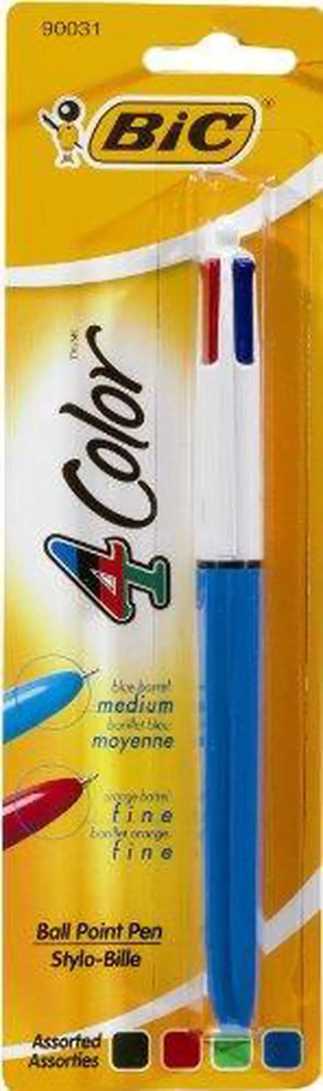 Alt view image 2 of 17 - BIC MMXP11C 4-Color Retractable Pen Fine, Medium Pen Point Type - Multi, Black, Red, Green Ink - 1 Pack