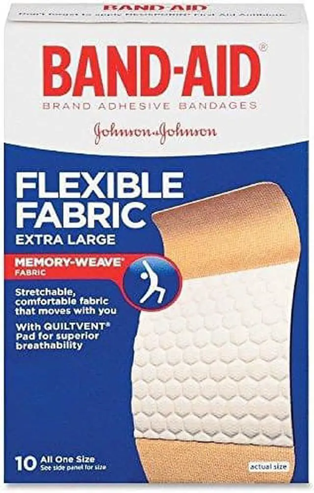 Alt view image 2 of 13 - Band-Aid Flexible Fabric Extra Large Adhesive Bandages, 1.25" X 4", 10/Box 5685
