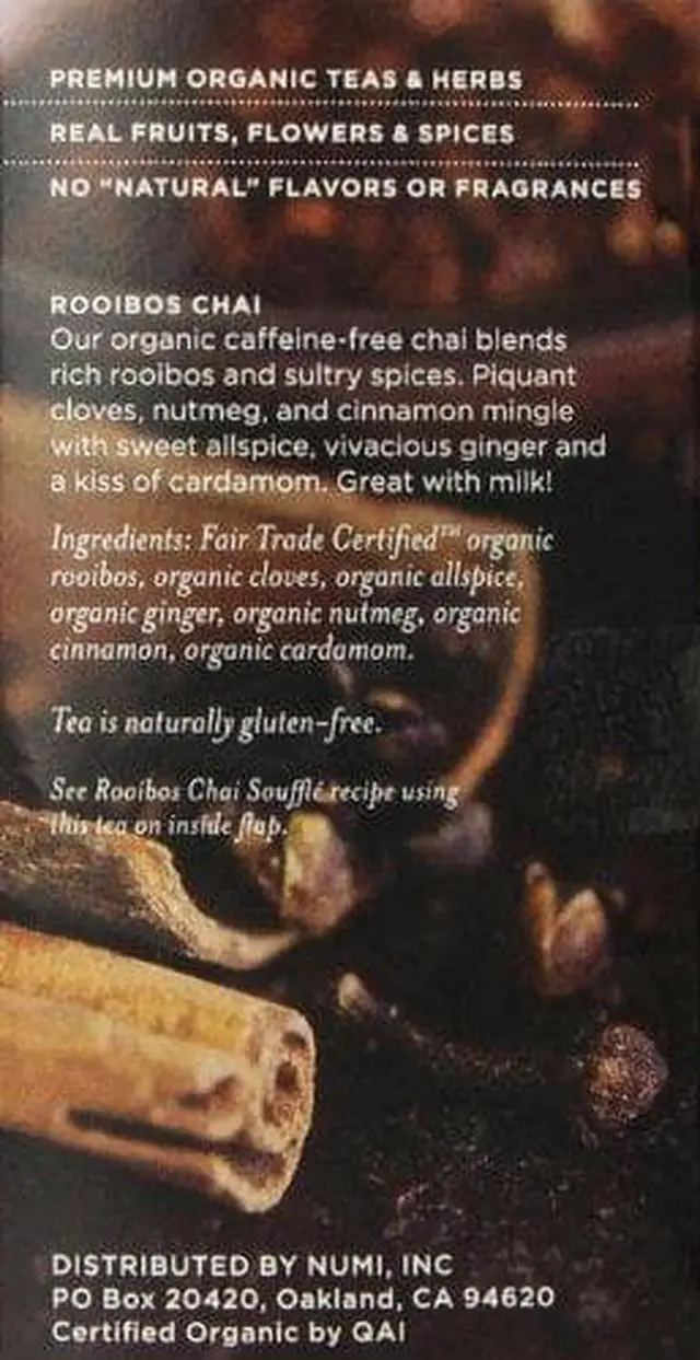 Alt view image 7 of 16 - Numi Tea Organic Ruby Chai Herbal Tea ( 6x18 BAG)