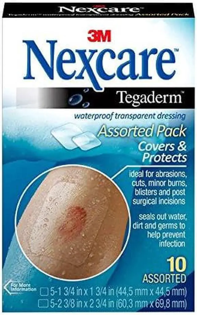 Alt view image 3 of 9 - Nexcare Tegaderm Waterproof Transparent Dressing 10 Assorted
