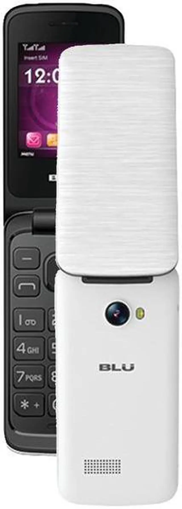 Alt view image 4 of 4 - Blu Diva Flex 2.4 T350 2G Unlocked GSM Dual-SIM Flip Phone 2.4" White 32MB RAM