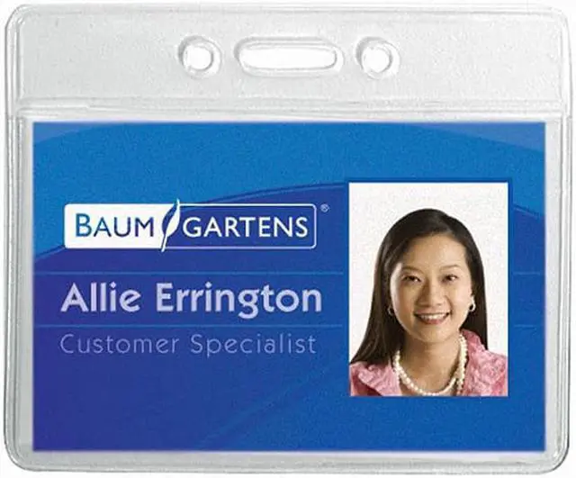 Alt view image 6 of 11 - Baumgartens Vinyl Badge Holder Punched Horz 3-3/8"x2-3/8" 12/PK CL 67810