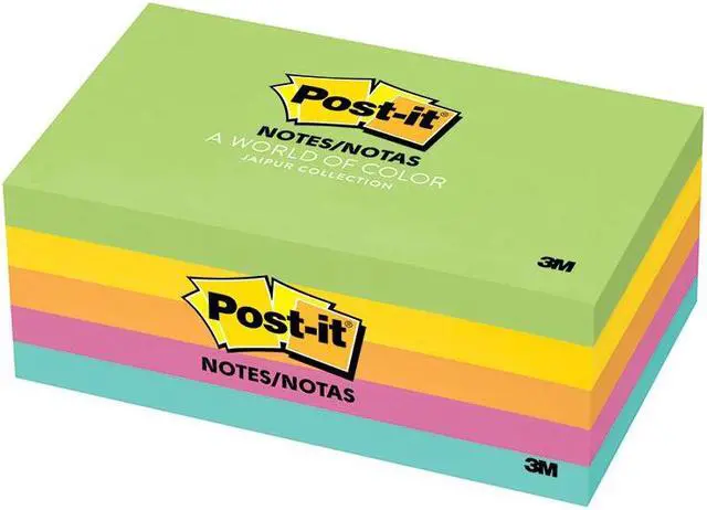 Alt view image 4 of 20 - 3M 6555UC Ultra Color Notes  3 x 5  Five Colors  Five 100-Sheet Pads Pack