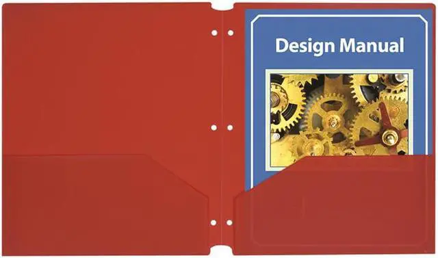 Alt view image 3 of 20 - C-Line Two-Pocket Heavyweight Poly Portfolio Folder w/3-Hole Punch Letter Red 25