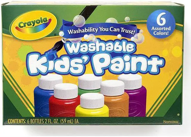 Alt view image 9 of 20 - Crayola Llc Formerly Binney & Smith BIN541204 Washable Kids Paint 6 Jar Set