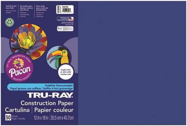 Alt view image 2 of 4 - Tru-Ray Construction Paper, 76lb, 12 x 18, Royal Blue, 50/Pack 103049
