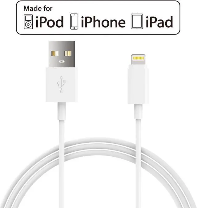 Main image of [Apple MFI Certified] JDB® Lightning Cable 3ft(1M) 8 Pin Lightning to USB Cable Charger Cord for iPhone, iPad, iPod - White