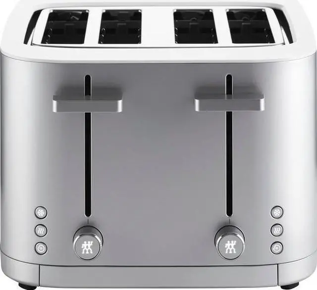 Alt view image 7 of 7 - ZWILLING Enfinigy 4-Slice Toaster, Extra Wide 1.5" Slots for Bagels and Toast, Silver