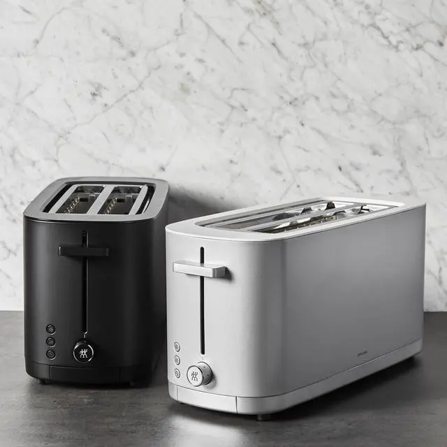 Alt view image 5 of 5 - ZWILLING Enfinigy, 4-Slice Long Slot Toaster, Extra Wide 1.5" Slot for Bagels and Toast, Silver