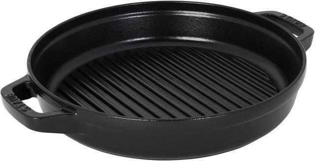 Staub Cast Iron Set 4-PC, Stackable Space-Saving Cookware Set, Dutch Oven  With Universal Lid, Made In France, Matte Black