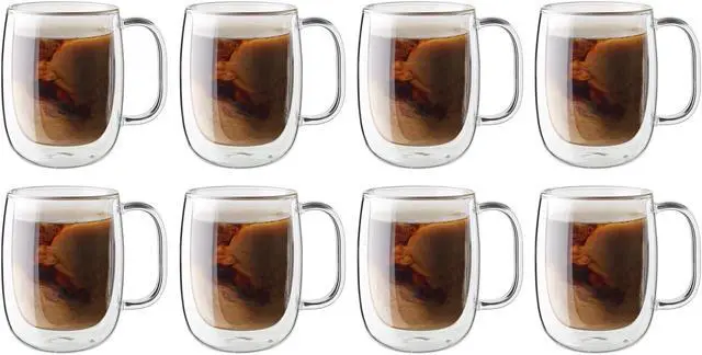 Main image of ZWILLING Sorrento Plus 8-pc Double-Wall Glass Coffee Mug Set