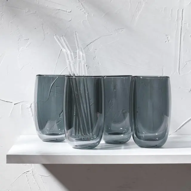 Alt view image 3 of 4 - ZWILLING Sorrento 8-pc Double-Wall Latte Glass & Straw Set