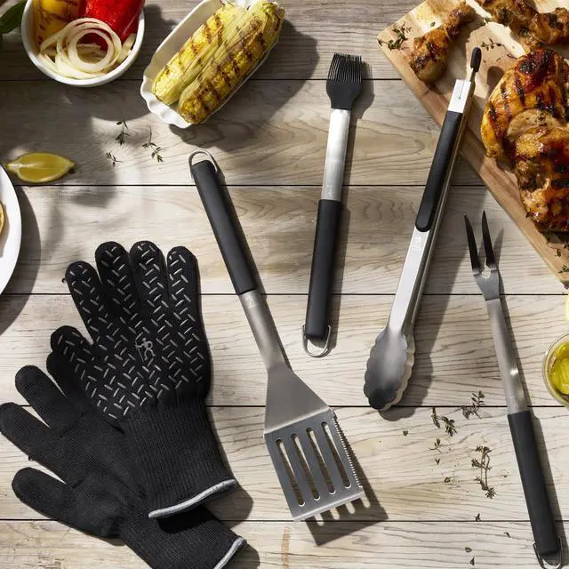 Alt view image 3 of 7 - Henckels BBQ 4-pc Stainless Steel Grill Tool Set