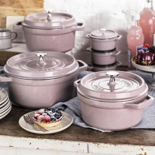 Alt view image 3 of 7 - Staub Cast Iron 4-qt Round Dutch Oven - Lilac