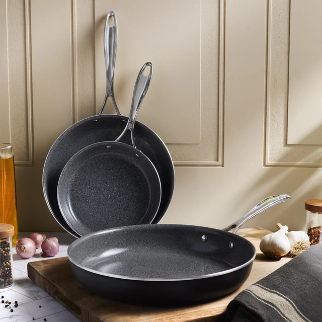 Alt view image 5 of 5 - Henckels Capri Ceramic 3-pc Aluminum Ceramic Nonstick Fry Pan Set