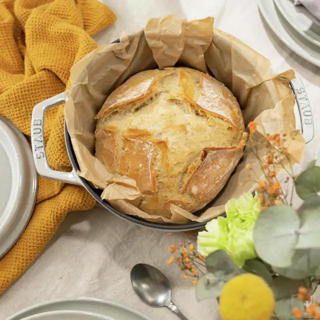 Alt view image 3 of 7 - Staub Cast Iron Round Cocotte, Dutch Oven, 4-quart, serves 3-4, Made in France, White Truffle