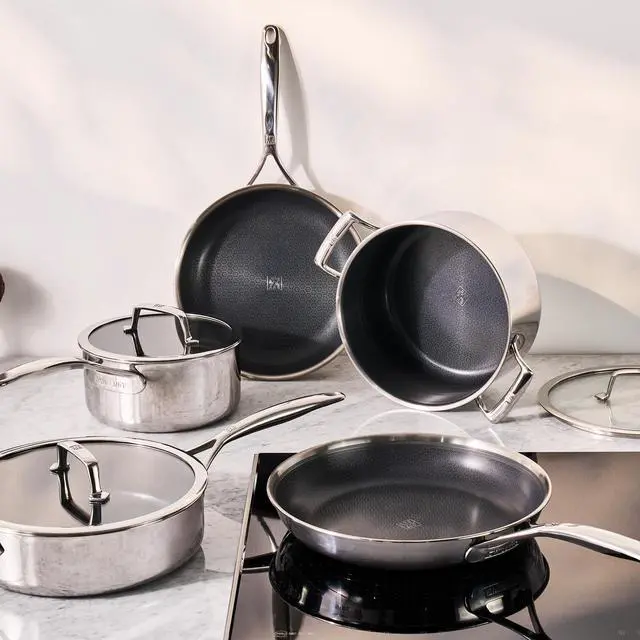 Alt view image 2 of 5 - ZWILLING Peak 10-pc Stainless Steel Ceramic Nonstick Dual Performance Cookware Set
