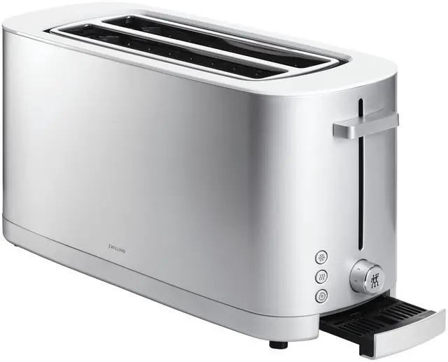 Alt view image 7 of 7 - ZWILLING Enfinigy, 4-Slice Long Slot Toaster, Extra Wide 1.5" Slot for Bagels and Toast, Silver