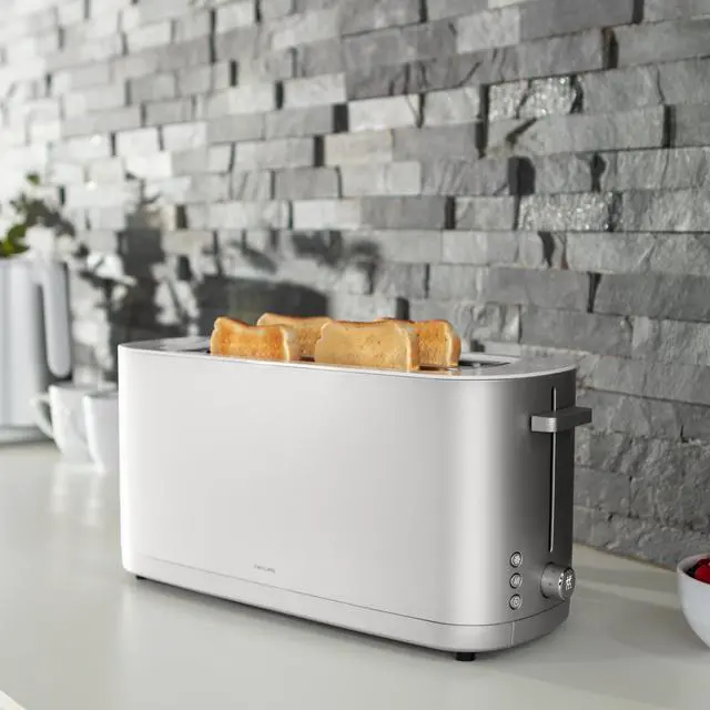 Alt view image 7 of 7 - ZWILLING Enfinigy, 4-Slice Long Slot Toaster, Extra Wide 1.5" Slot for Bagels and Toast, Silver