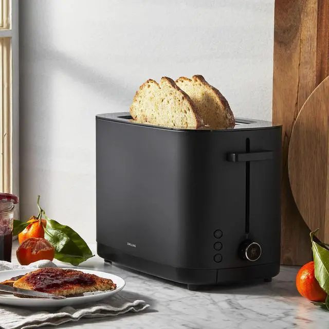 Alt view image 2 of 7 - ZWILLING Enfinigy, 2-Slice Toaster, Extra Wide 1.5" Slots for Bagels and Toast, Black